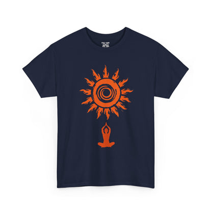 Sunshine Spirit Unisex Heavy Cotton Tee | Relaxed Fit, Bohemian Style, Yoga Shirt, Casual Wear, Gift for Nature Lovers