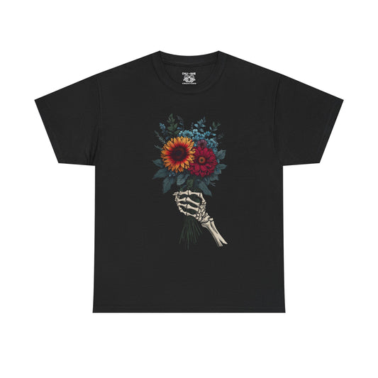 Gothic Floral Tee, Skeleton Hand Tee, Unisex Graphic Shirt, Halloween Apparel, Alternative Fashion T-Shirt