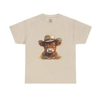 Cowboy Cow Unisex Tee, Funny Farm Animal Shirt, Gift for Farmers, Casual Wear, Country Life Tee, Birthday Present