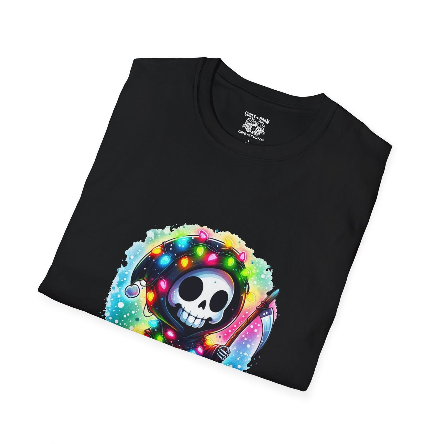 Holly Jolly Skull T-Shirt - Fun Unisex Tee for Holiday Cheer, Halloween, Christmas, Gift for Friends, Graphic Shirt