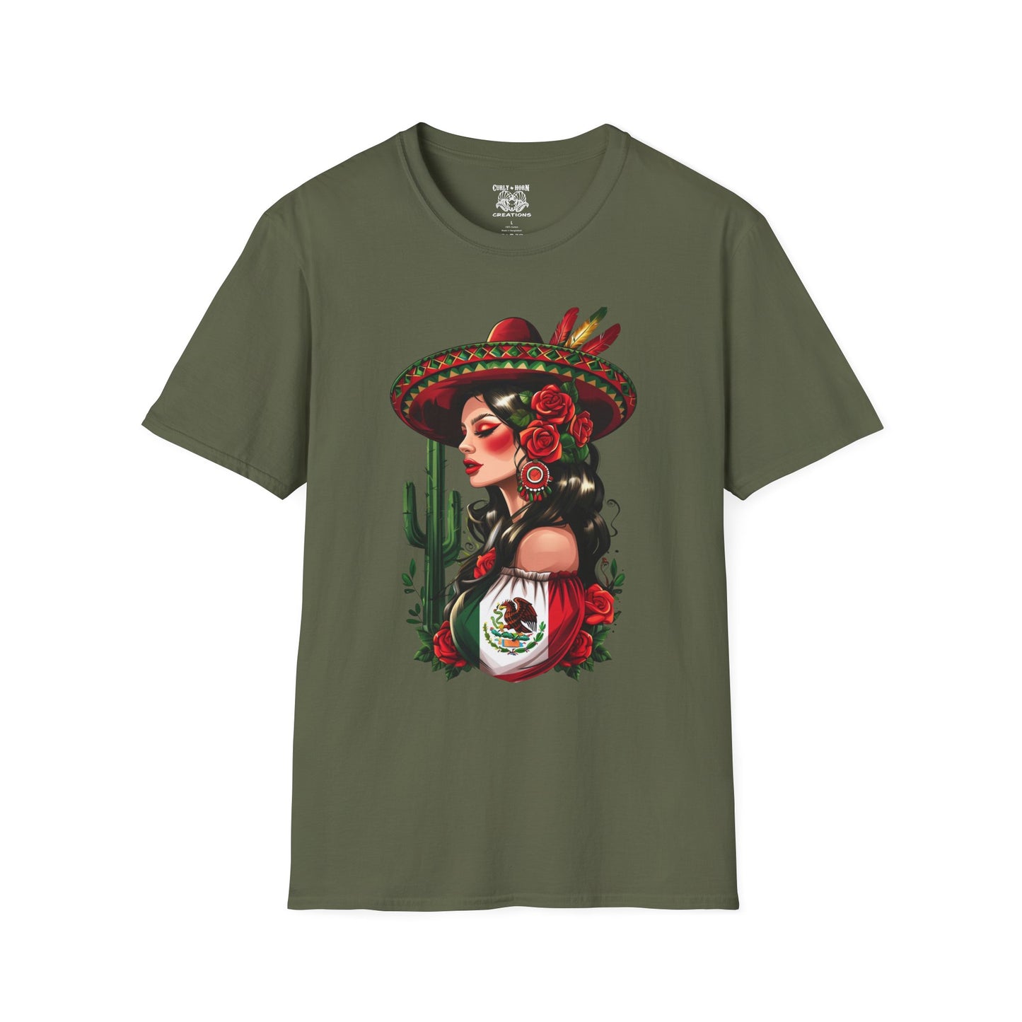 Mexican Woman Design Unisex T-Shirt, Celebrate Mexican Culture, Great for Festivals, Cinco de Mayo, Gift for Her