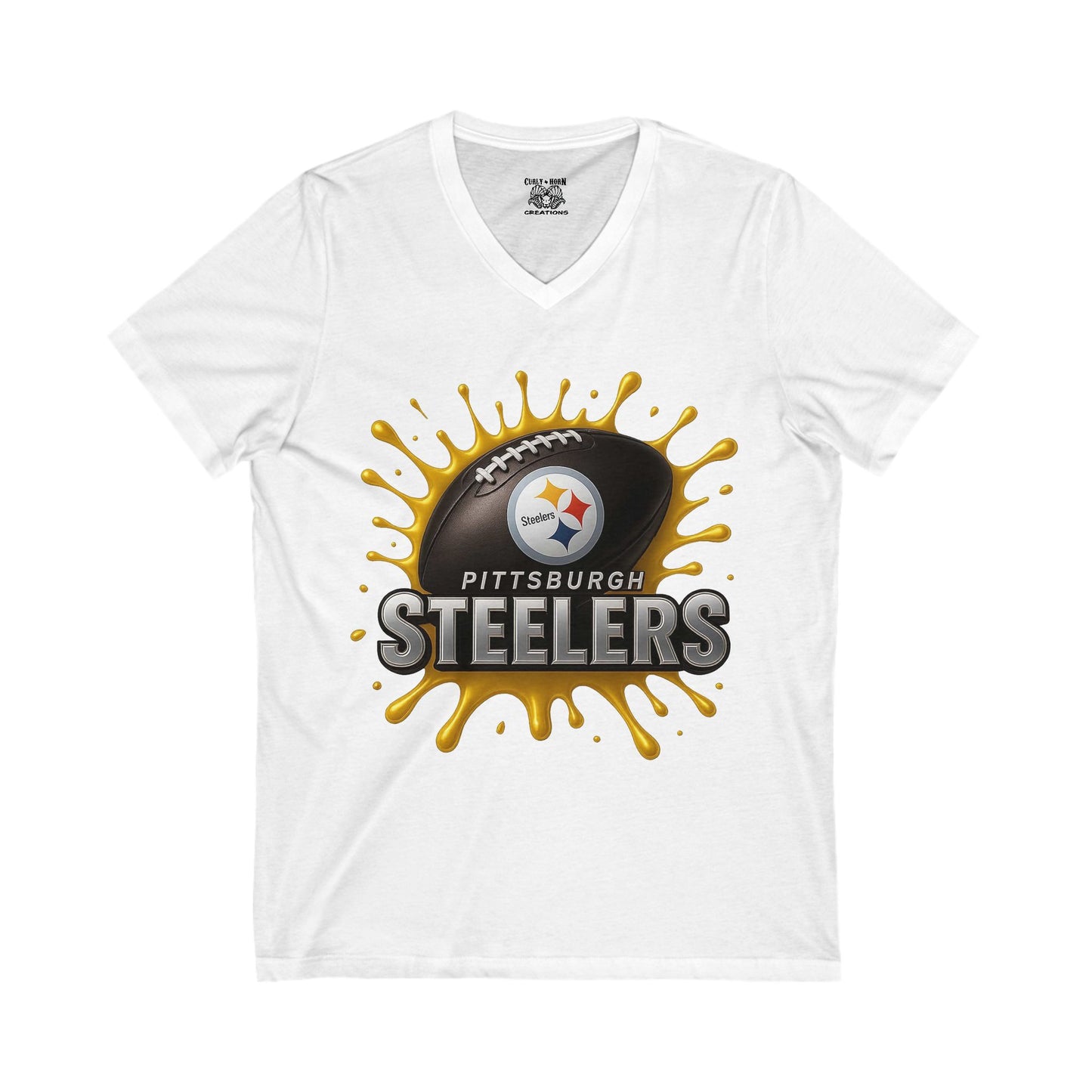Pittsburgh Steelers V-Neck Tee, Comfortable Sports Shirt, Unisex Fan Apparel, Perfect for Game Day, Gift for Steelers Fans