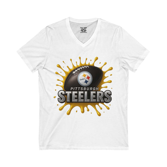 Pittsburgh Steelers V-Neck Tee, Comfortable Sports Shirt, Unisex Fan Apparel, Perfect for Game Day, Gift for Steelers Fans