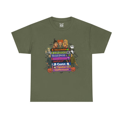 Halloween Themed Unisex Heavy Cotton Tee, Graphic Tee, Book Lovers Gift, Spooky Season Apparel, Fall Fashion, Costume Replacement