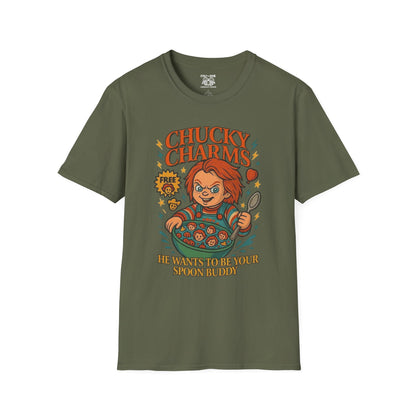 Chucky Charms T-Shirt - Horror Movie Fan Tee, Unisex Funny Shirt, Gift for Occasions, Spooky Aesthetic Apparel