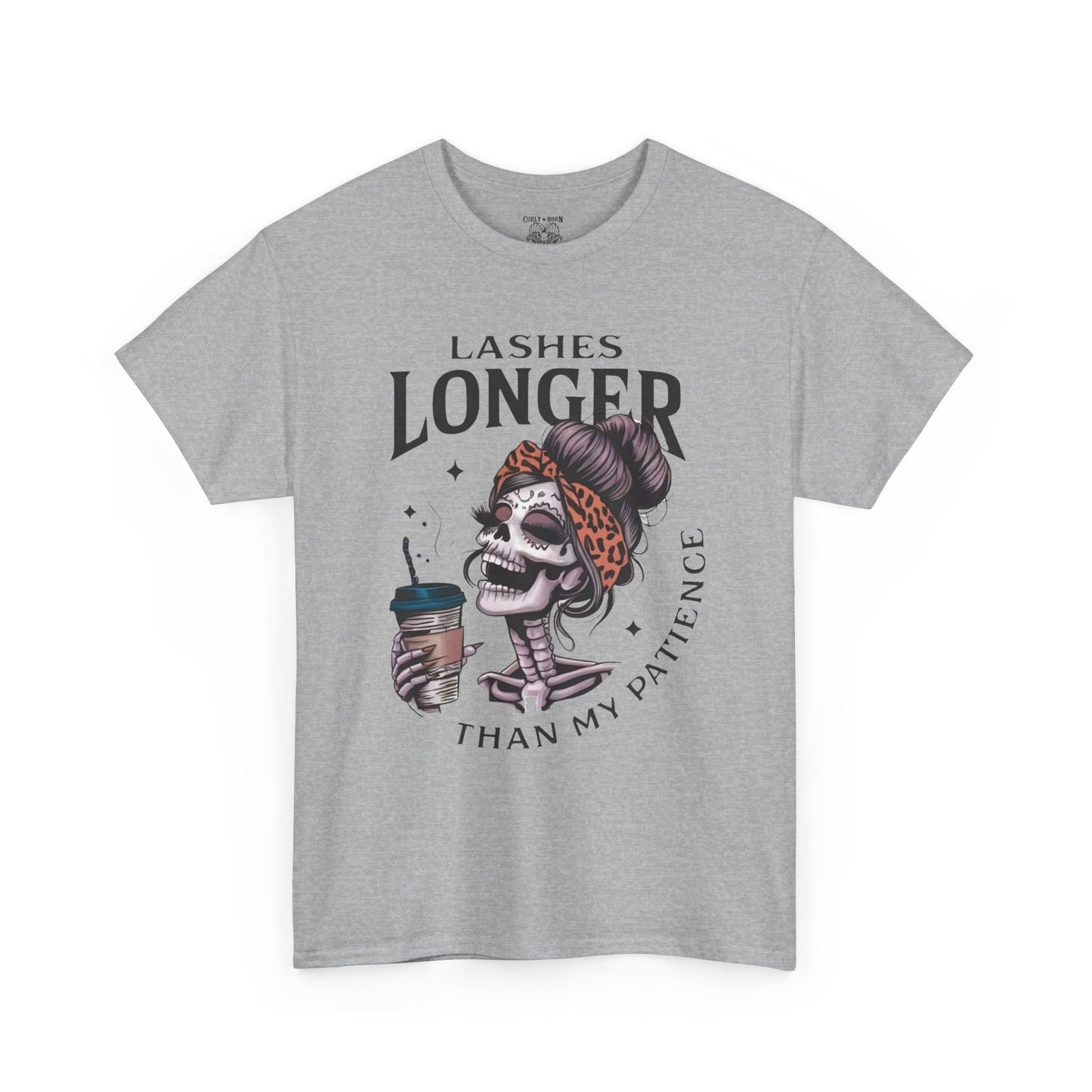 Stylish Graphic Tee - Lashes Longer Than My Patience, Funny Quote Shirt, Casual Wear, Gift for Makeup Lovers, Trendy Apparel