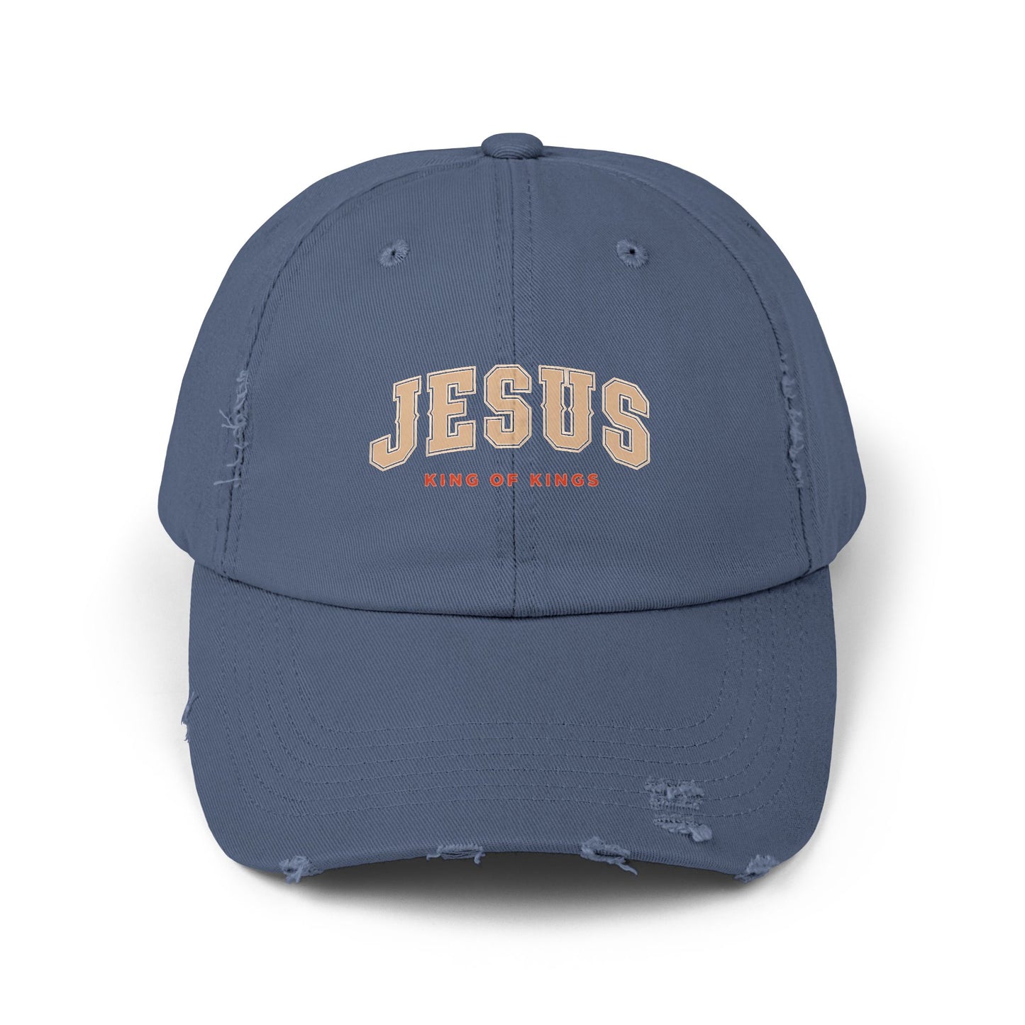 Unisex Distressed Cap - Jesus King of Kings Hat, Vintage Christian Hat, Casual Faith Cap, Inspirational Gift, Everyday Wear