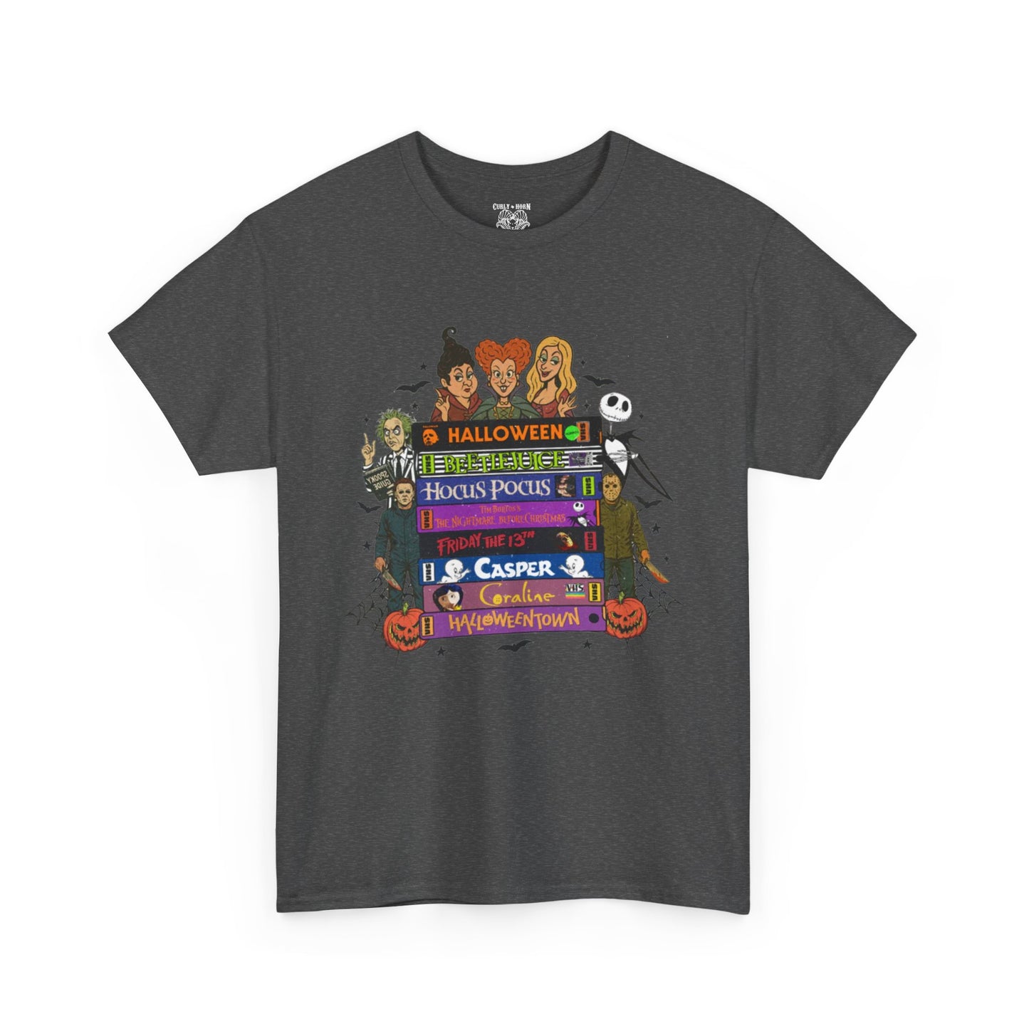Halloween Themed Unisex Heavy Cotton Tee, Graphic Tee, Book Lovers Gift, Spooky Season Apparel, Fall Fashion, Costume Replacement