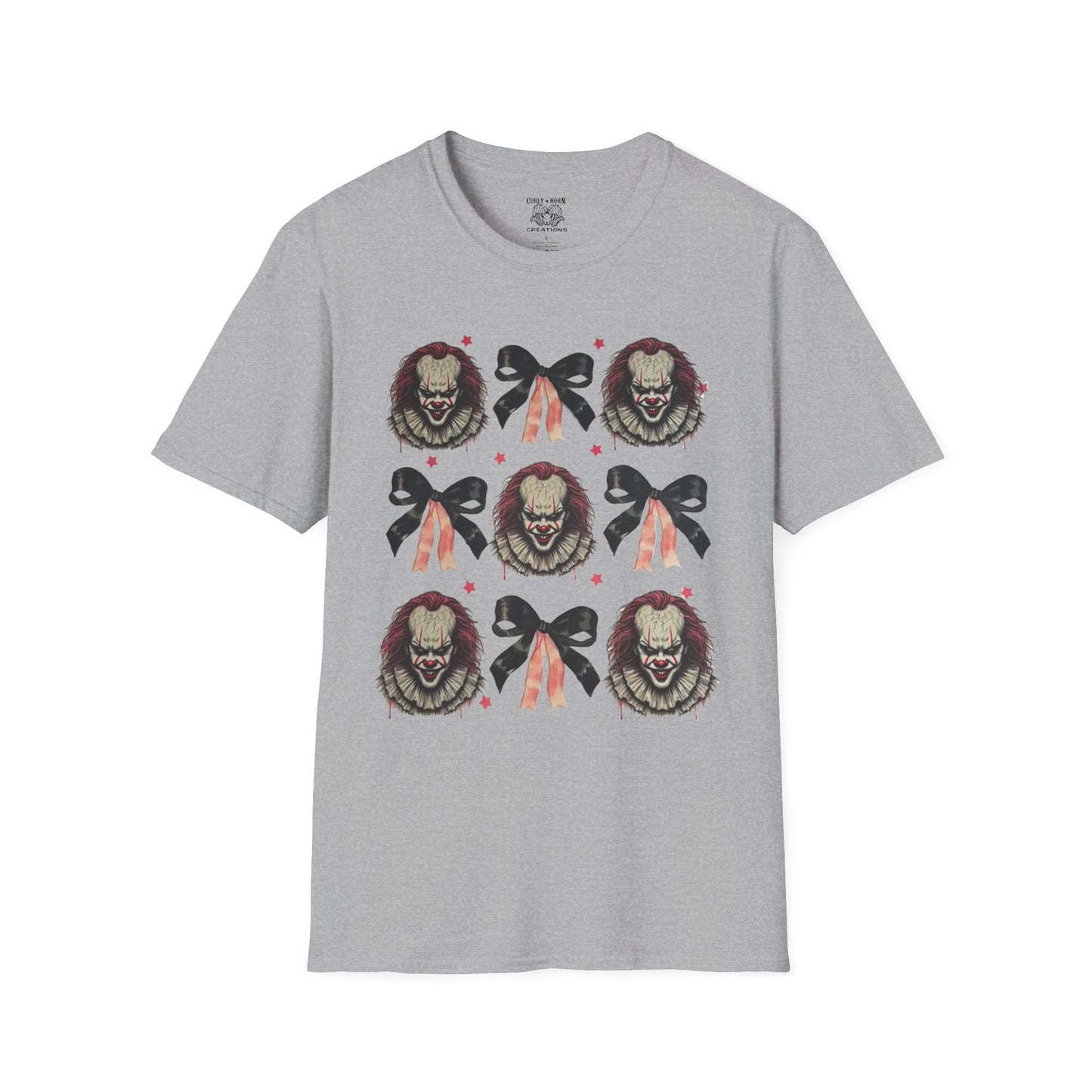 Creepy Clown Graphic T-Shirt for Horror Fans, Perfect for Halloween or Everyday Wear, Gifts for Movie Lovers