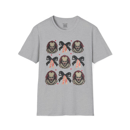 Creepy Clown Graphic T-Shirt for Horror Fans, Perfect for Halloween or Everyday Wear, Gifts for Movie Lovers