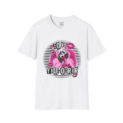 Halloween Ghost Face T-Shirt, Boo You Horror Tee, Unisex Softstyle Tee, Spooky Shirt for Costume Party, Trendy Halloween Apparel