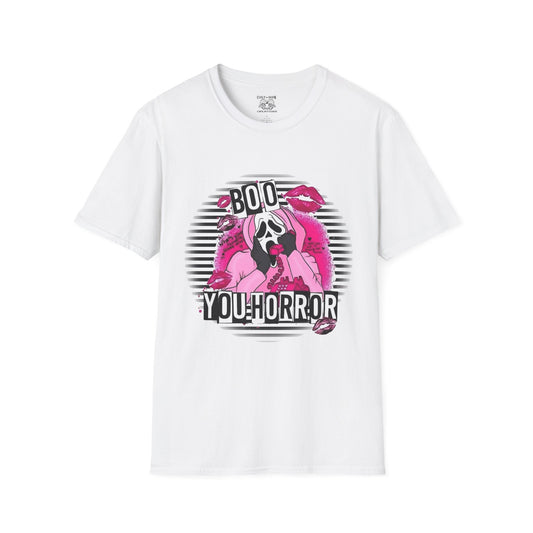 Halloween Ghost Face T-Shirt, Boo You Horror Tee, Unisex Softstyle Tee, Spooky Shirt for Costume Party, Trendy Halloween Apparel