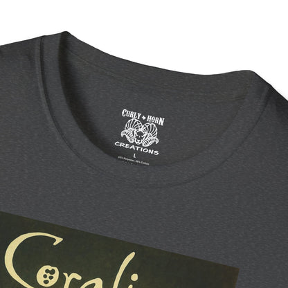 Coraline-Inspired Unisex Softstyle T-Shirt, Cute Graphic Tee, Movie Merch, Unique Gift, Retro Style, Horror Fans, Birthday Present