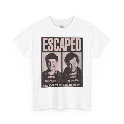 Escaped Mugshot Home Alone Unisex Heavy Cotton Tee | Fun Gift for Fans, Casual Wear, Novelty Tee, Humor Shirt, Movie Lovers
