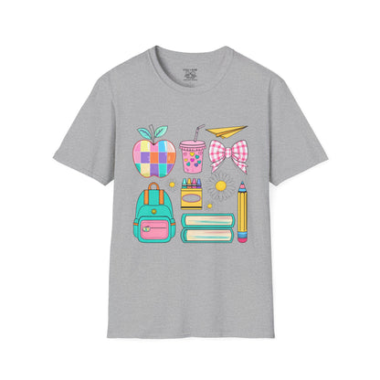Back to School Unisex T-Shirt, Cute Teacher Gift, Classroom Vibes Shirt, Student Apparel, School Supplies Design Tee