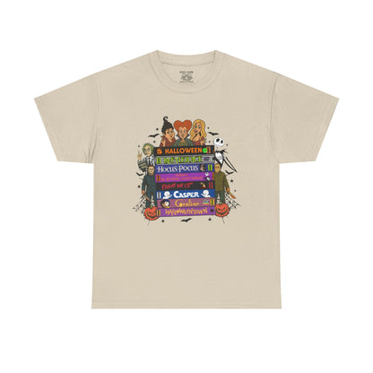 Halloween Themed Unisex Heavy Cotton Tee, Graphic Tee, Book Lovers Gift, Spooky Season Apparel, Fall Fashion, Costume Replacement
