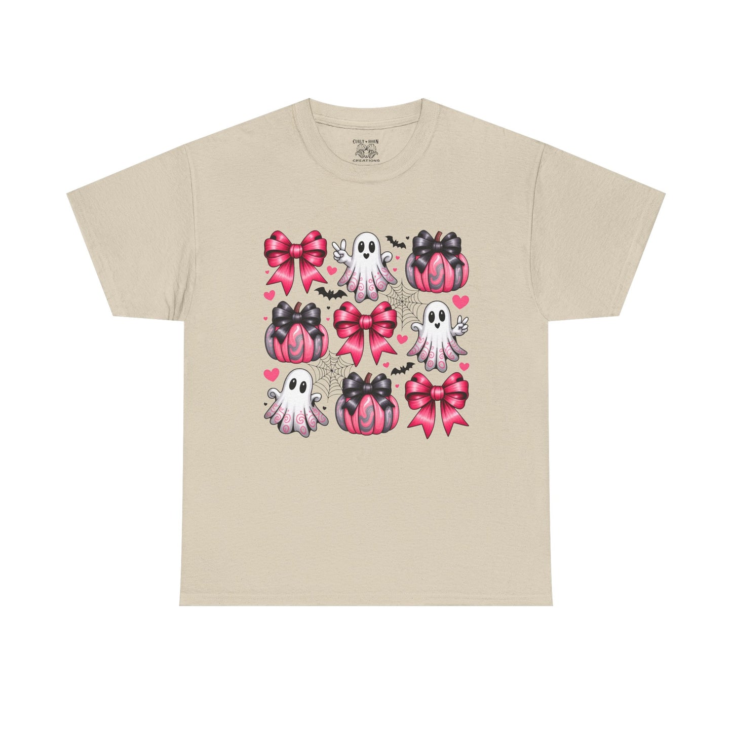Cute Ghosts & Bows Tee, Halloween Shirt, Unisex Fun Fashion, Gift for Kids and Teens, Spooky Vibes, Holiday Apparel