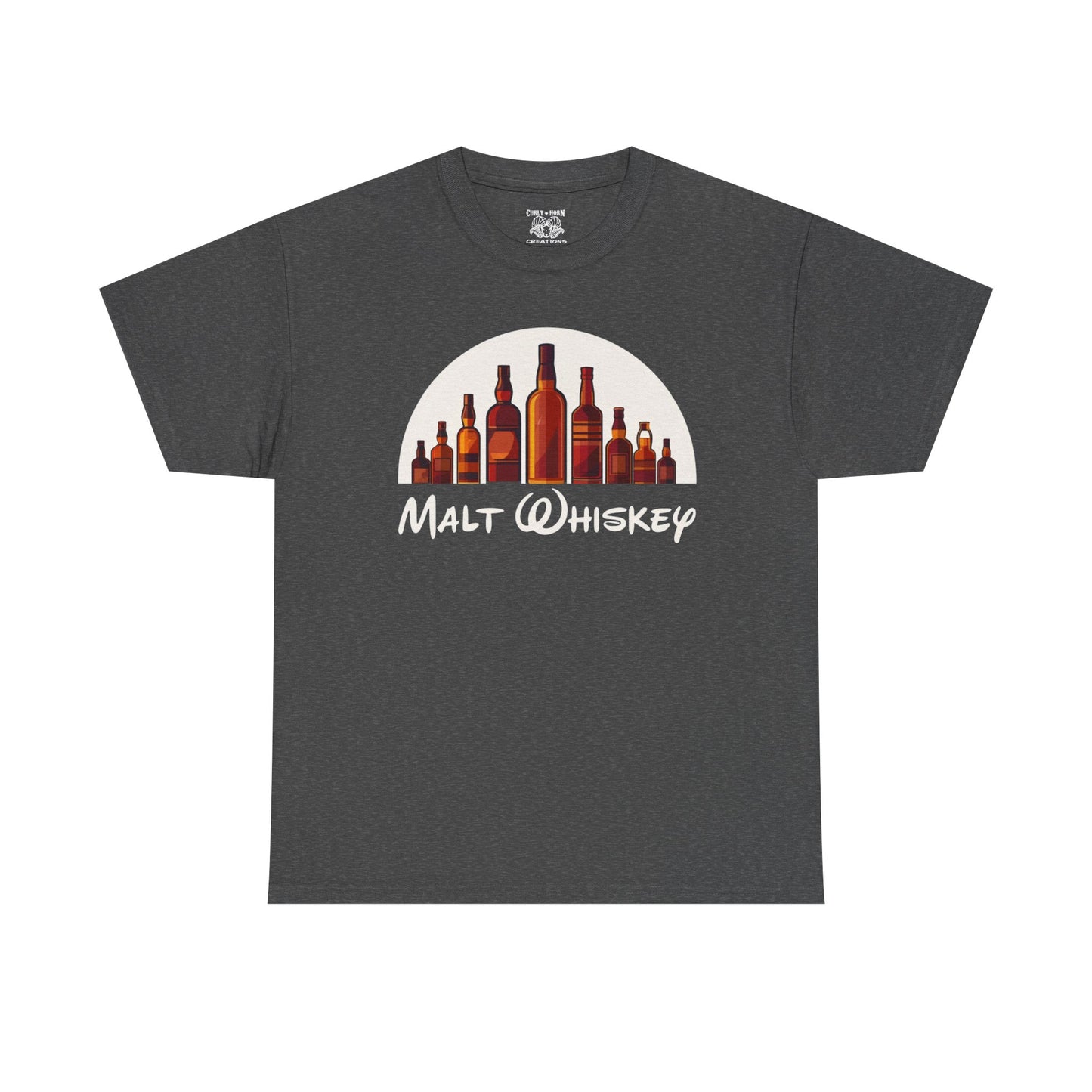 Malt Whiskey Unisex Heavy Cotton Tee, Casual Wear, Gifts for Whiskey Lovers, Graphic Tee, Vintage Style, Everyday Comfort