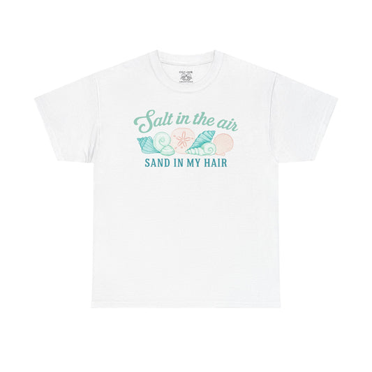 Beach Vibes Unisex Tee - Salt in the Air Sand in My Hair, Summer Shirt, Beachwear, Vacation Tee, Gift for Ocean Lovers