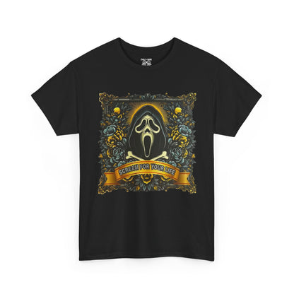 Spooky Graphic Tee, Halloween T-Shirt, Horror Fan Apparel, Unisex Cotton Shirt, Ghost-Inspired Design, Casual Outfit