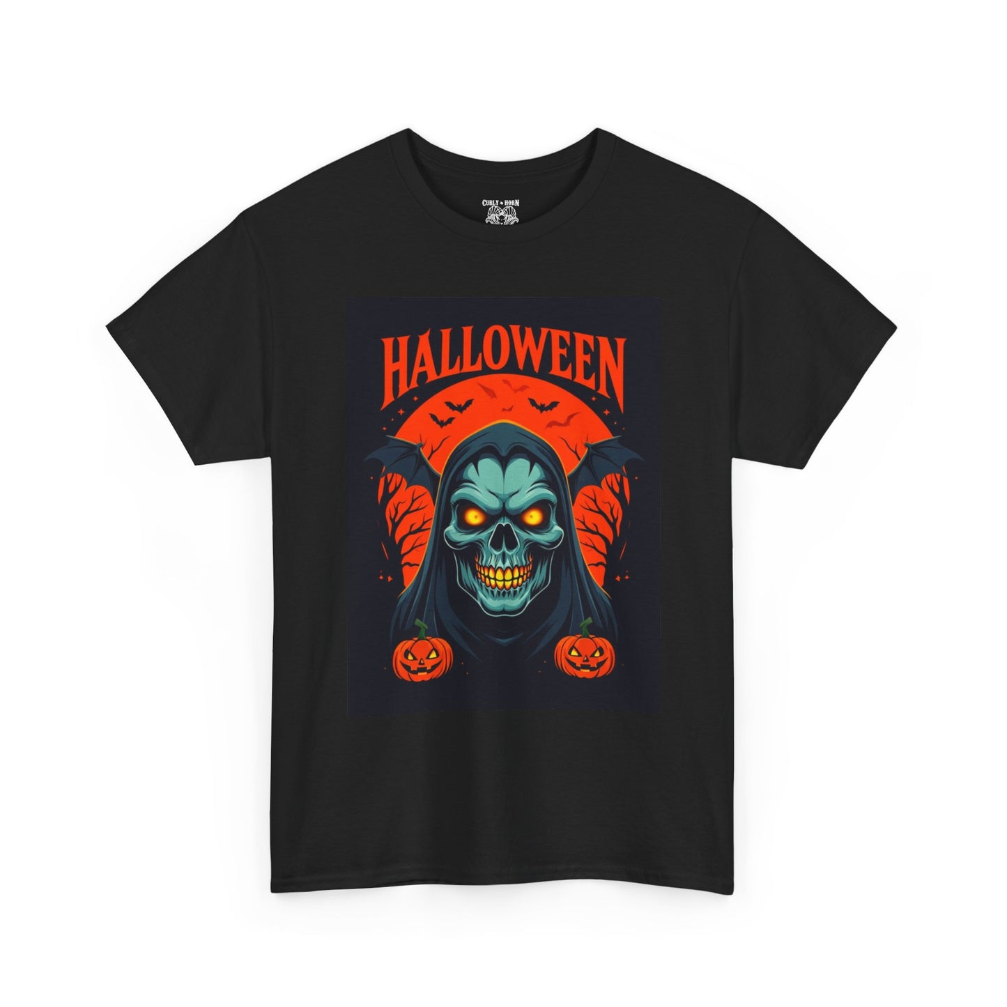 Halloween Graphic Tee, Spooky Unisex Heavy Cotton Shirt, Halloween Costume, Fall Festivities Wear, Trick or Treat Apparel