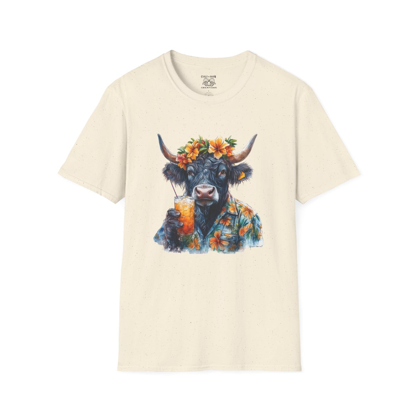 Tropical Cow T-Shirt, Summer Vibe Tee, Fun Graphic Shirt, Unisex Casual Wear, Perfect for Beach Parties, Gift for Cow Lovers