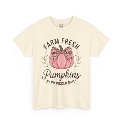 Farm Fresh Pumpkins Unisex T-Shirt, Fall Apparel, Pumpkin Spice Shirt, Autumn Tee, Halloween Gift, Cozy Fall Clothing