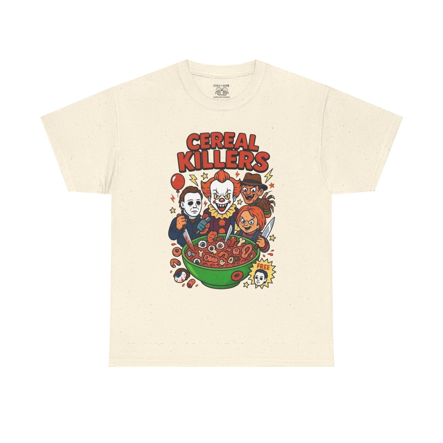 Cereal Killers Tee - Fun Halloween T-Shirt, Horror Movie Merch, Unisex Graphic Shirt, Spooky Costume Top, Unique Gift Idea