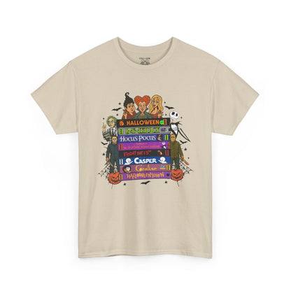 Halloween Themed Unisex Heavy Cotton Tee, Graphic Tee, Book Lovers Gift, Spooky Season Apparel, Fall Fashion, Costume Replacement