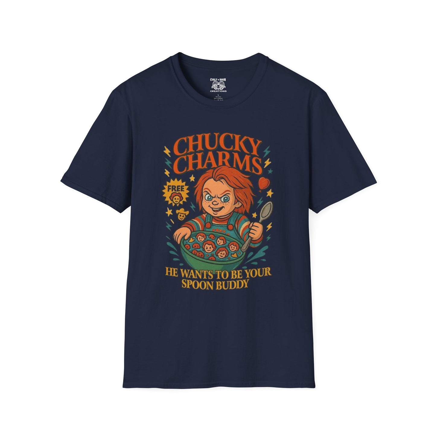 Chucky Charms T-Shirt - Horror Movie Fan Tee, Unisex Funny Shirt, Gift for Occasions, Spooky Aesthetic Apparel