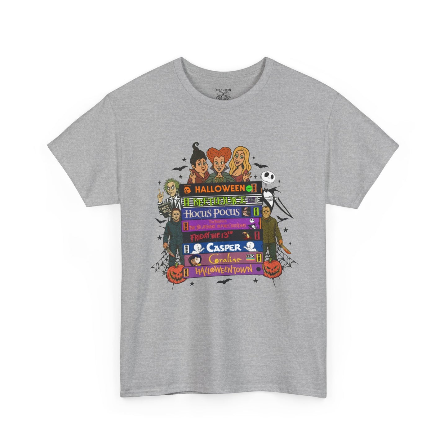Halloween Themed Unisex Heavy Cotton Tee, Graphic Tee, Book Lovers Gift, Spooky Season Apparel, Fall Fashion, Costume Replacement