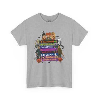 Halloween Themed Unisex Heavy Cotton Tee, Graphic Tee, Book Lovers Gift, Spooky Season Apparel, Fall Fashion, Costume Replacement