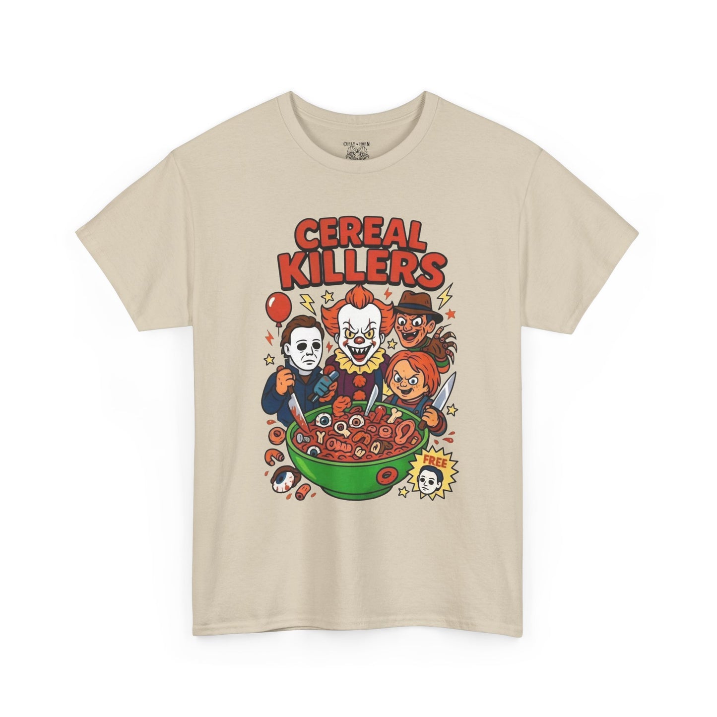 Cereal Killers Tee - Fun Halloween T-Shirt, Horror Movie Merch, Unisex Graphic Shirt, Spooky Costume Top, Unique Gift Idea