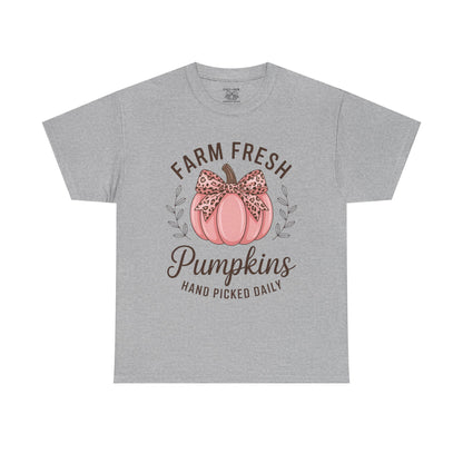Farm Fresh Pumpkins Unisex T-Shirt, Fall Apparel, Pumpkin Spice Shirt, Autumn Tee, Halloween Gift, Cozy Fall Clothing