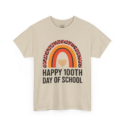 Colorful Rainbow 100th Day of School T-Shirt, School Spirit Tee, Teacher Gift, Milestone Celebration Shirt, Kids Unisex Cotton Tee