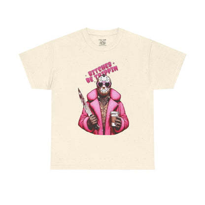 Retro Horror Graphic Tee, Unisex Cotton T-Shirt, Fun and Quirky Outfit, Halloween Costume Idea, Casual Wear for Horror Fans