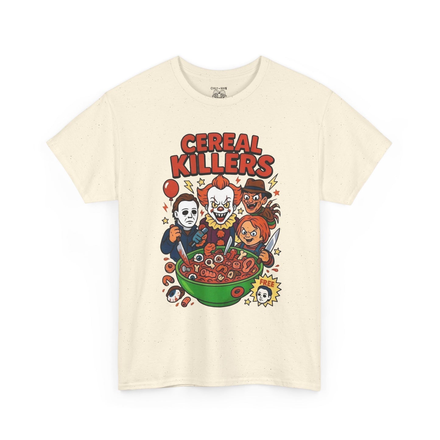 Cereal Killers Tee - Fun Halloween T-Shirt, Horror Movie Merch, Unisex Graphic Shirt, Spooky Costume Top, Unique Gift Idea