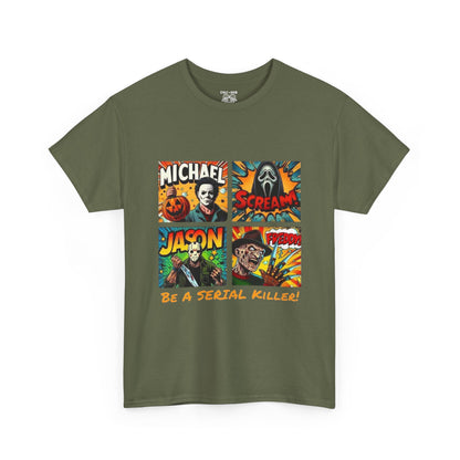 Halloween Graphic Tee, Unisex Horror Shirt, Serial Killer Design, Horror Movie Gift, Spooky Apparel, Fall Festival Wear