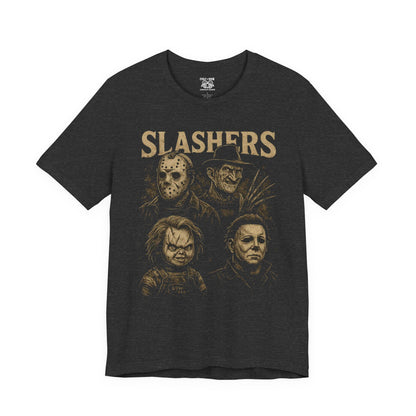 Horror Movie Graphic Tee, Unisex Short Sleeve Shirt, Halloween Costume Shirt, Slashers Theme Apparel, Horror Fan Gift
