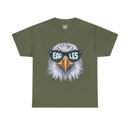 Eagle Sunglasses Tee, Unisex Cotton T-Shirt for Eagle Fans, Perfect for Sports Events, Casual Wear, Gift, Outdoor Adventures