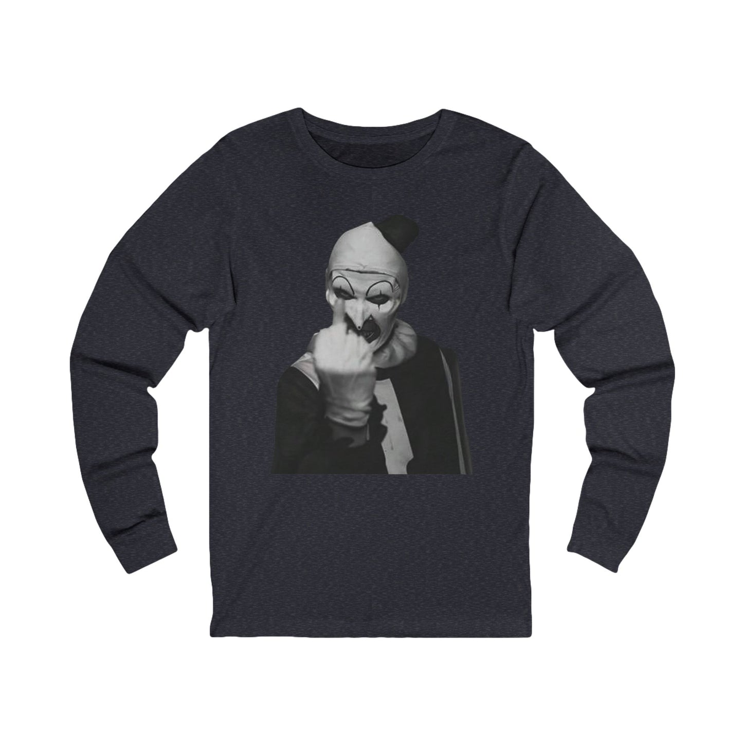 Art the Clown Graphic Long Sleeve Tee | Unisex Jersey Shirt, Halloween Costume, Quirky Gift, Casual Wear, Clown Lovers Tee
