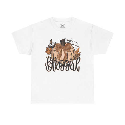 Blessed Pumpkin Tee - Fall Apparel, Thanksgiving Shirt, Autumn Outfit, Gift for Her, Cute Layering Tee