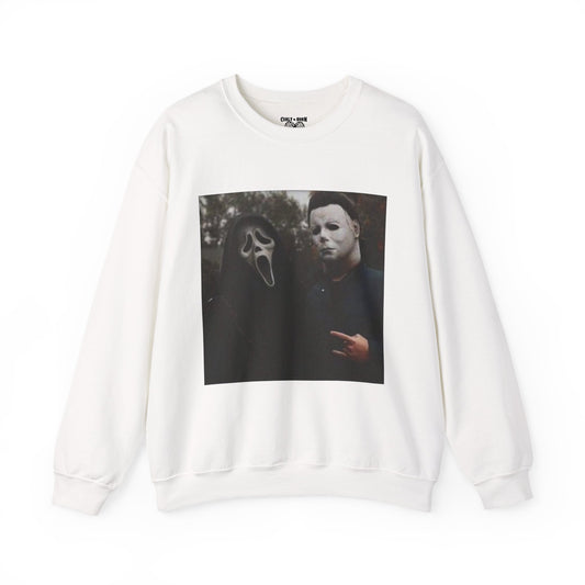 Spooky Horror Movie Sweatshirt, Cozy Fall Apparel, Unisex Crewneck, Halloween Clothing, Movie Night, Scary Vibes, Gift for Horror Fans