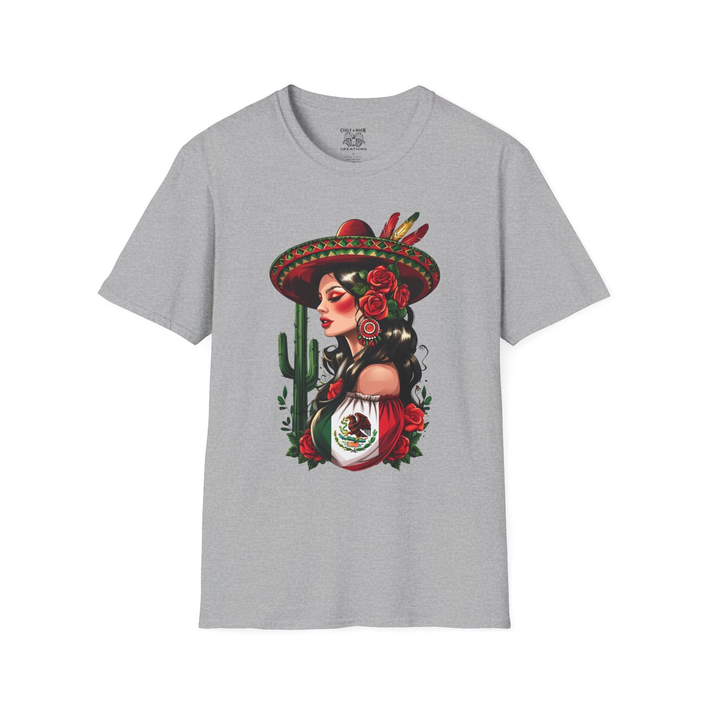 Mexican Woman Design Unisex T-Shirt, Celebrate Mexican Culture, Great for Festivals, Cinco de Mayo, Gift for Her