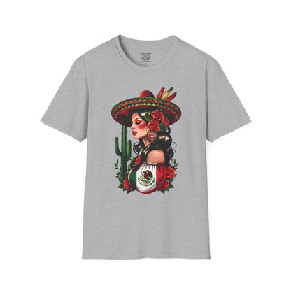 Mexican Woman Design Unisex T-Shirt, Celebrate Mexican Culture, Great for Festivals, Cinco de Mayo, Gift for Her