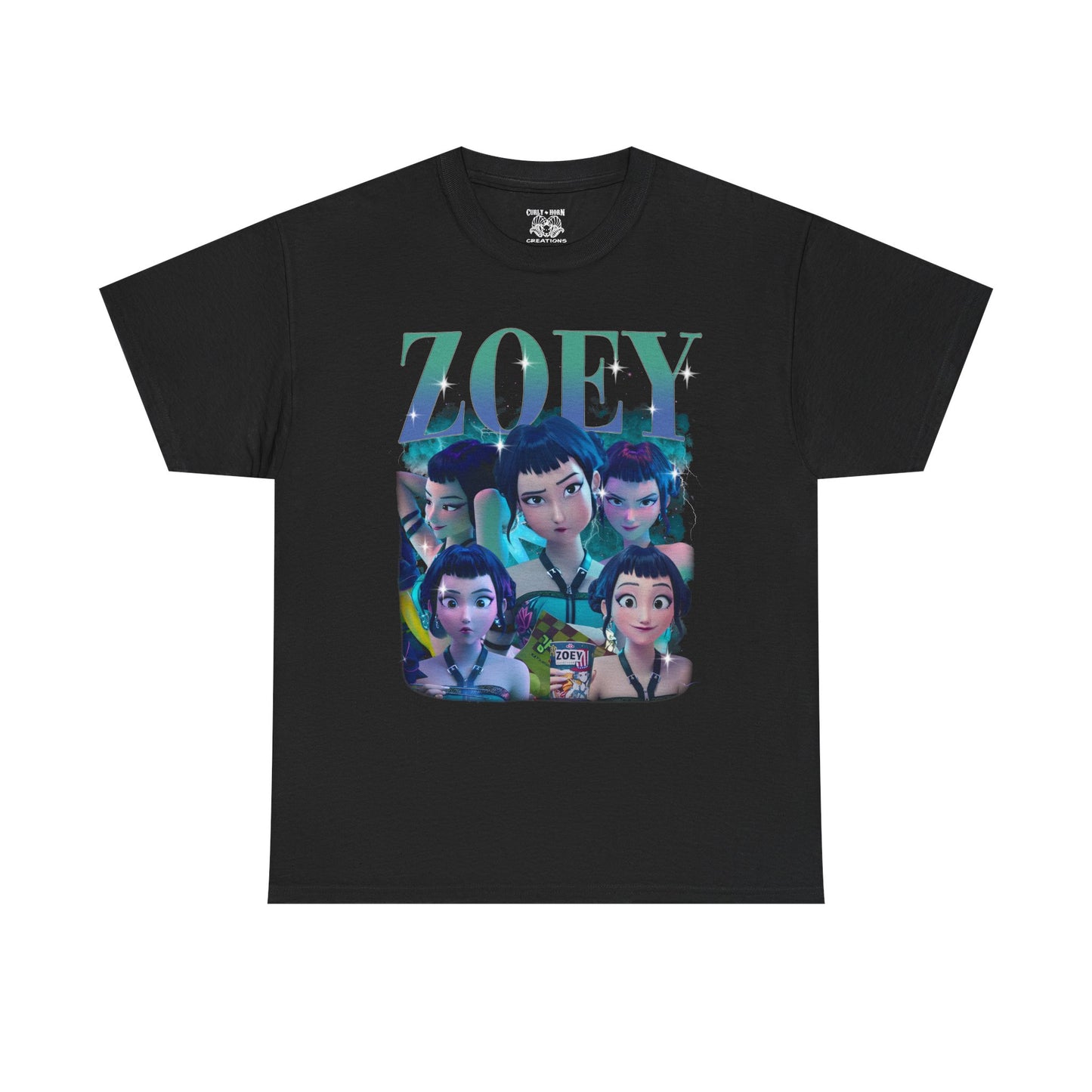 Huntrix Zoey Unisex Heavy Cotton Tee with Graphic- Trendy Casual Wear, Comfortable Everyday Tee, Graphic T-Shirt, Unique Style