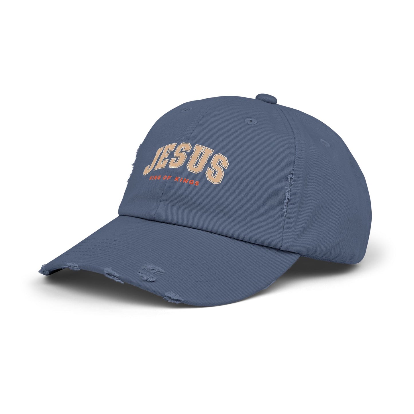 Unisex Distressed Cap - Jesus King of Kings Hat, Vintage Christian Hat, Casual Faith Cap, Inspirational Gift, Everyday Wear