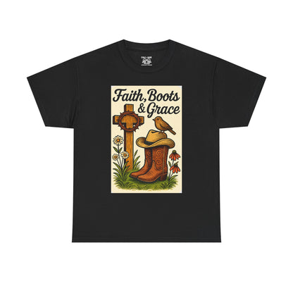 Faith, Boots & Grace Unisex Tee - Country Style, Inspirational Gift, Western Fashion, Outdoor Wear, Everyday Comfort