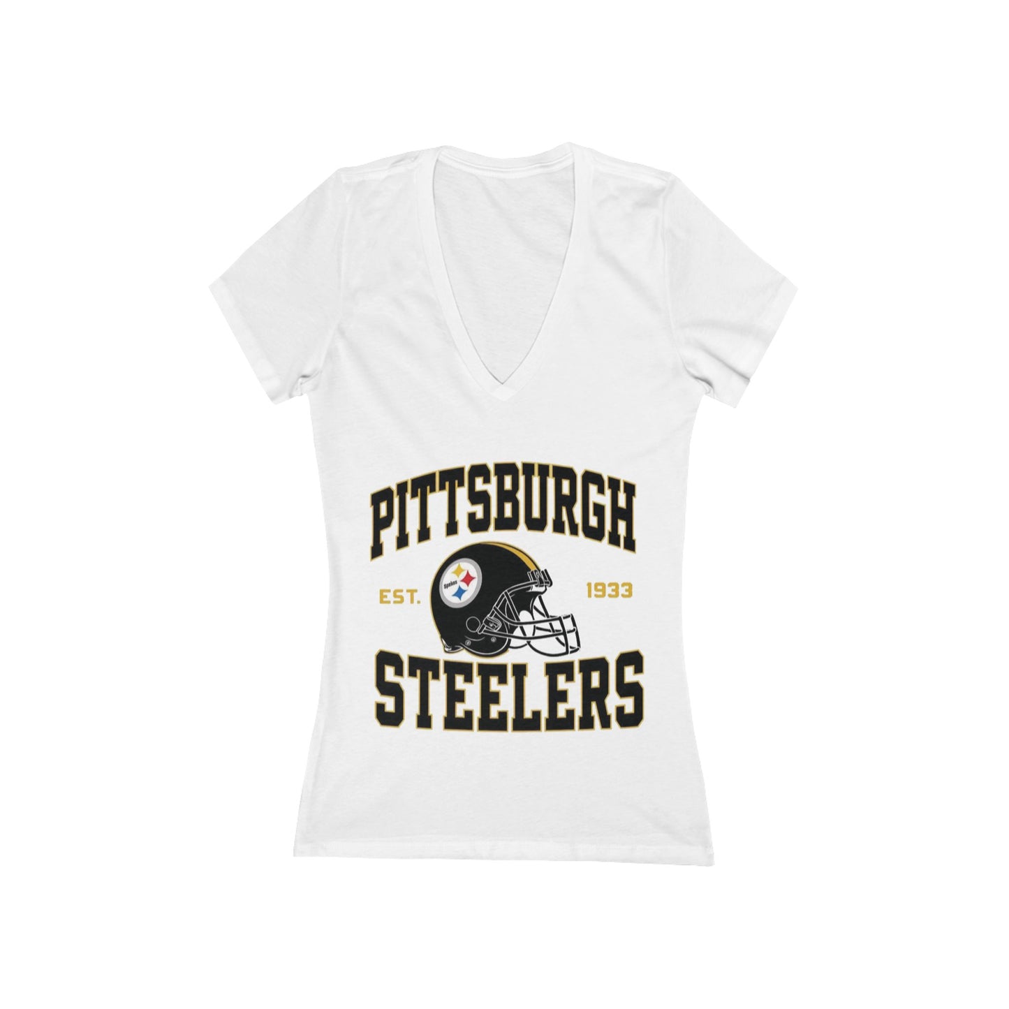 Pittsburgh Steelers Women's Deep V-Neck Tee, Football Fan Shirt, Game Day Top, Sports Apparel, Gifts for Her