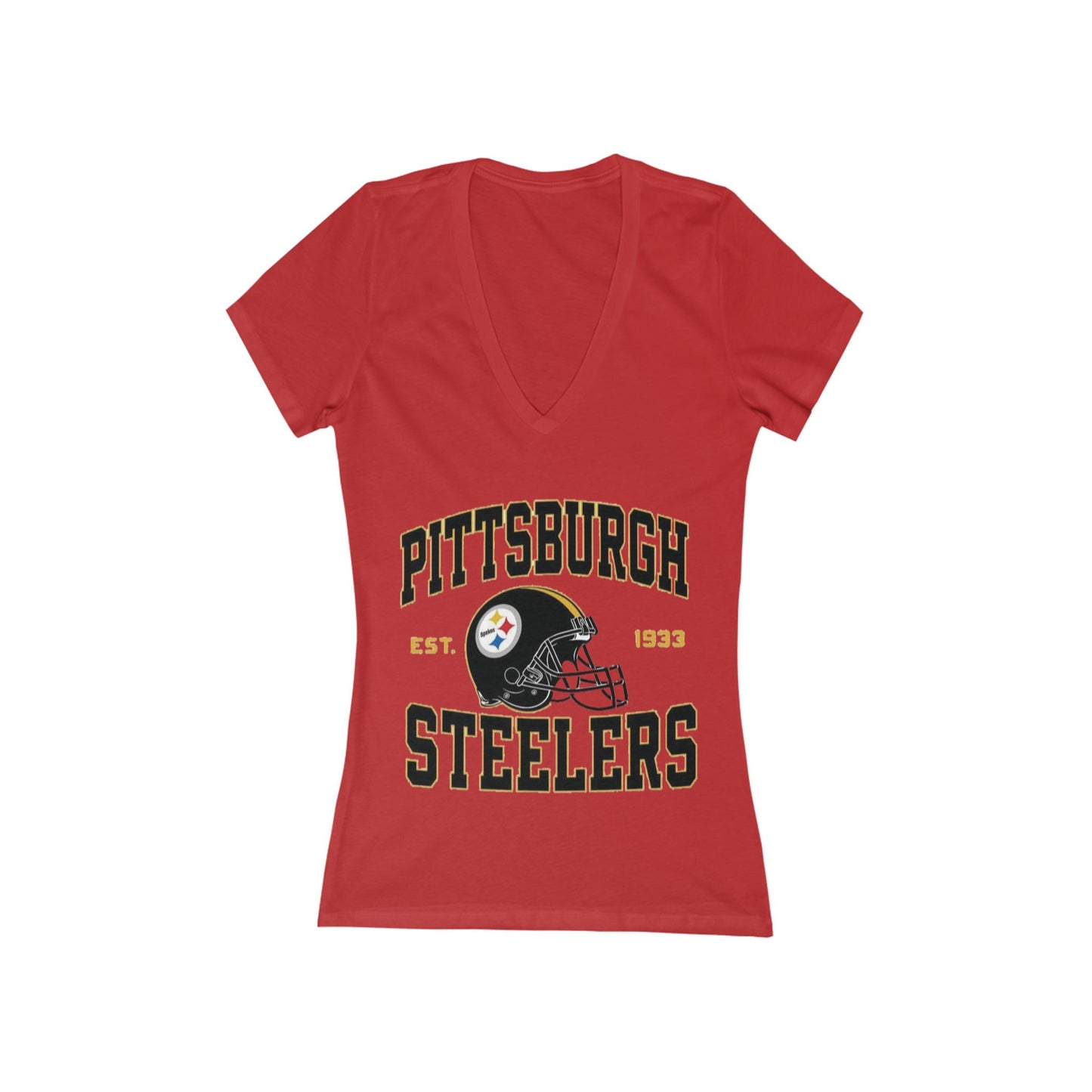 Pittsburgh Steelers Women's Deep V-Neck Tee, Football Fan Shirt, Game Day Top, Sports Apparel, Gifts for Her